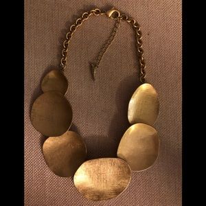 Vintage Overlapping Metal Disc Collar Necklace